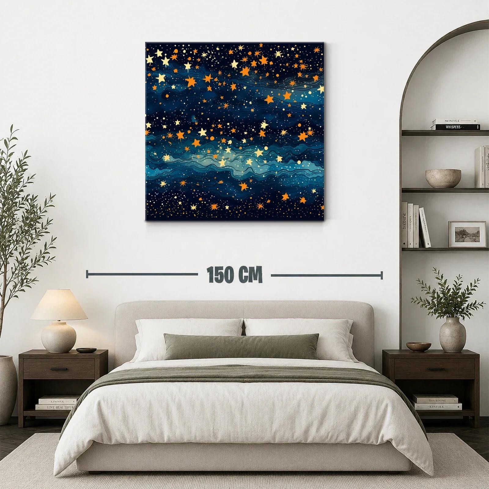 Cielo estrellado con tonos dorados y azul profundo — miniatura 3