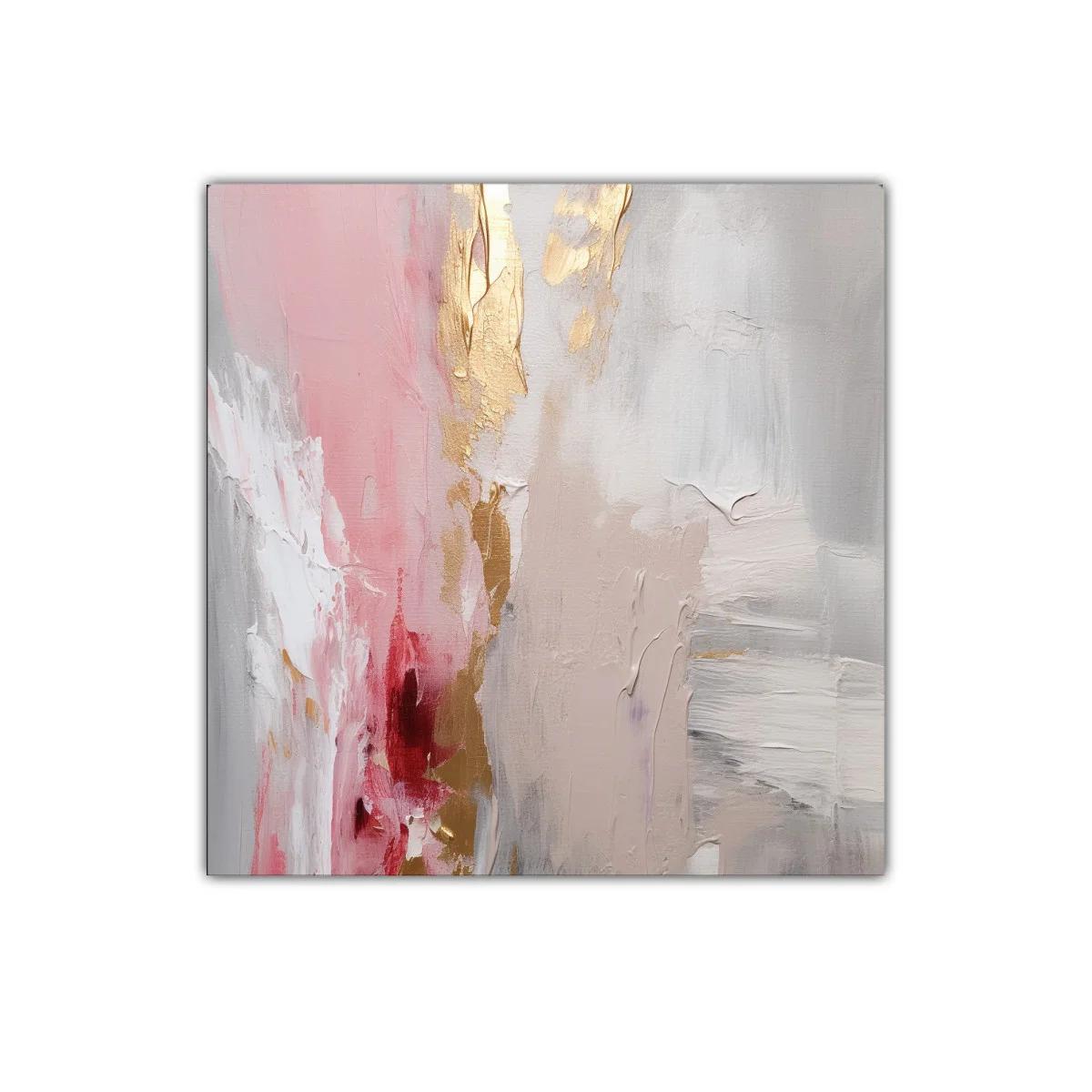 Cuadro abstracto en tonos rosas y dorados elegantes — imagen principal