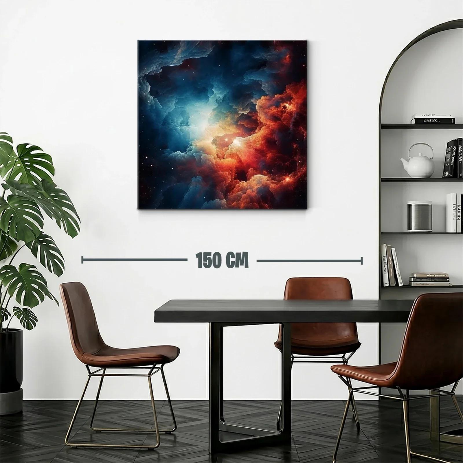 Cuadro abstracto con explosión cósmica en tonos intensos — miniatura 2