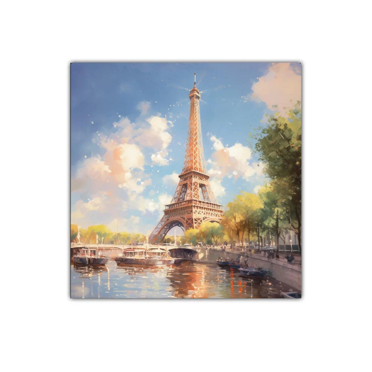 Encanto parisino con vista sobre el río y la torre Eiffel