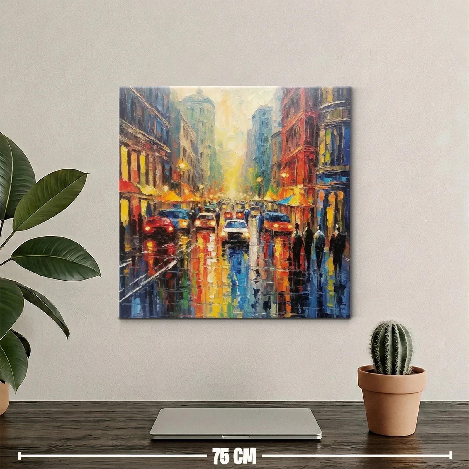 Atardecer vibrante en calle urbana llena de vida — miniatura 2