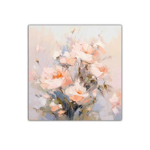Cuadro decorativo con flores suaves en tonos pastel