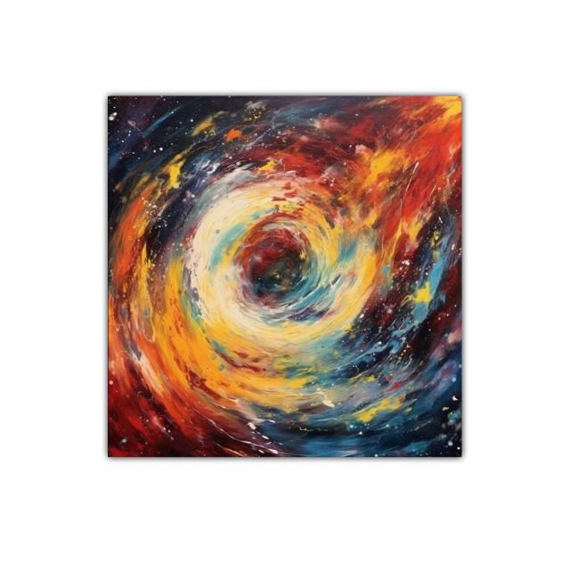 Cuadro decorativo con vibrante espiral abstracta de colores