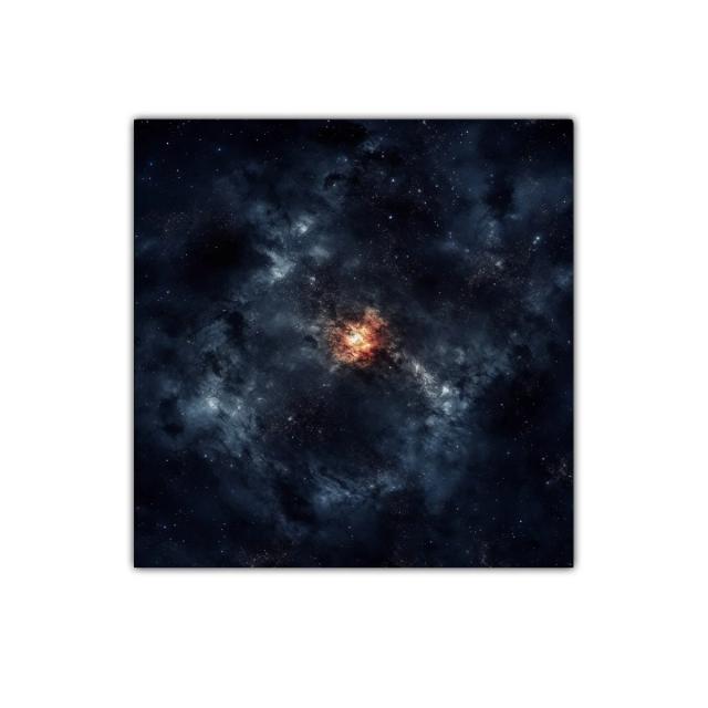 Cuadro abstracto con galaxia cósmica y tonos oscuros intensos
