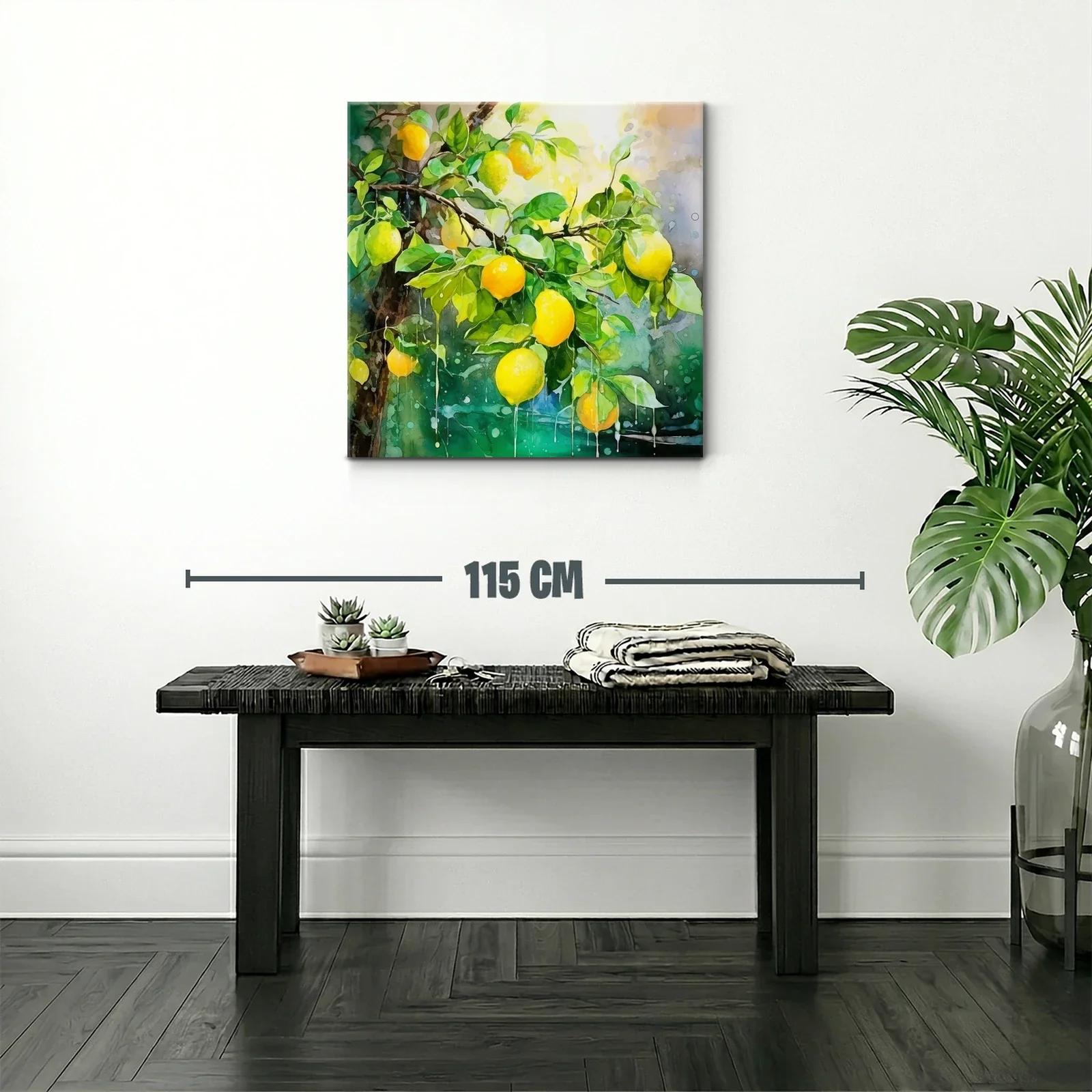 Cuadro con limones vibrantes en ramas verdes frescas — miniatura 2