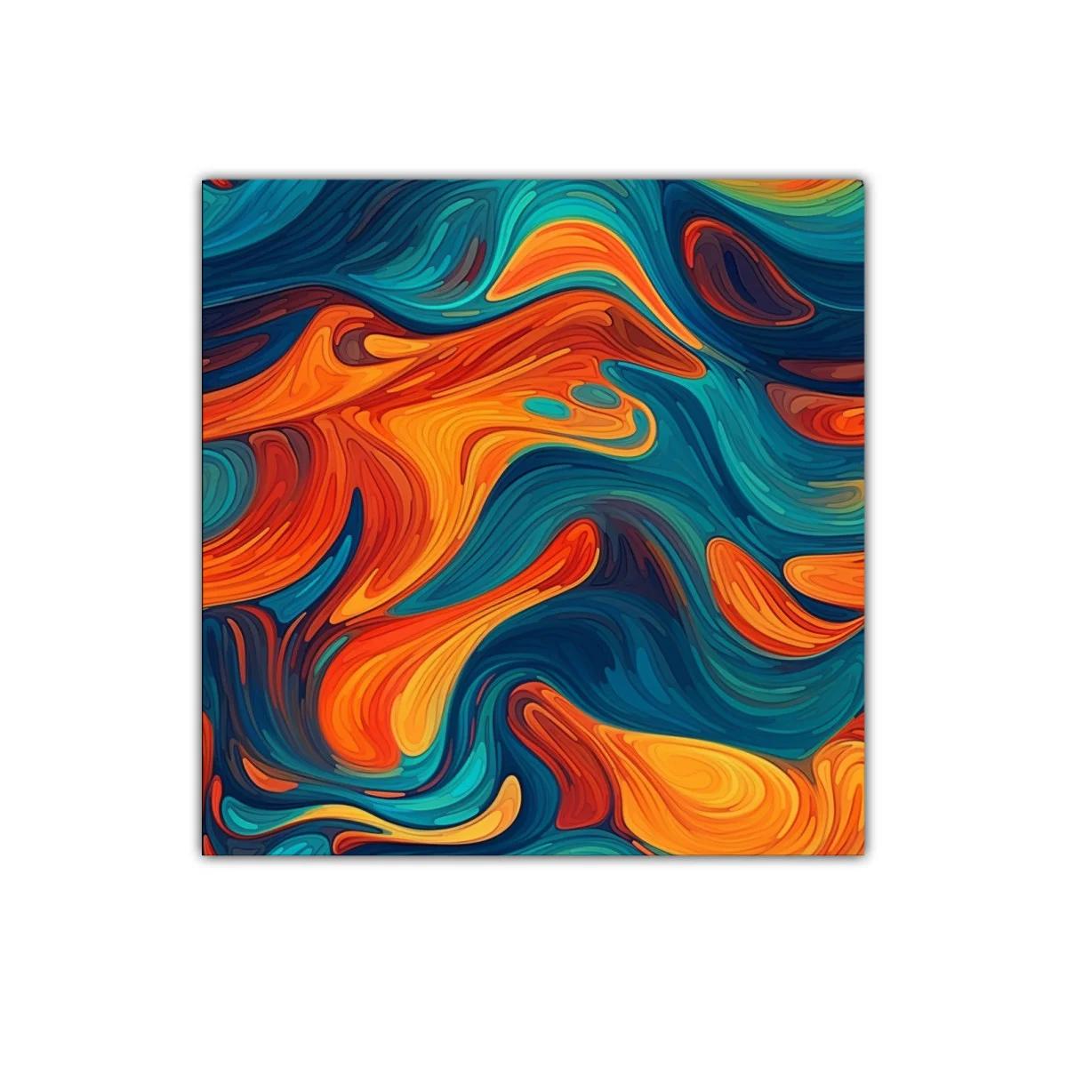 Cuadro abstracto con tonos vibrantes y formas fluidas — imagen principal