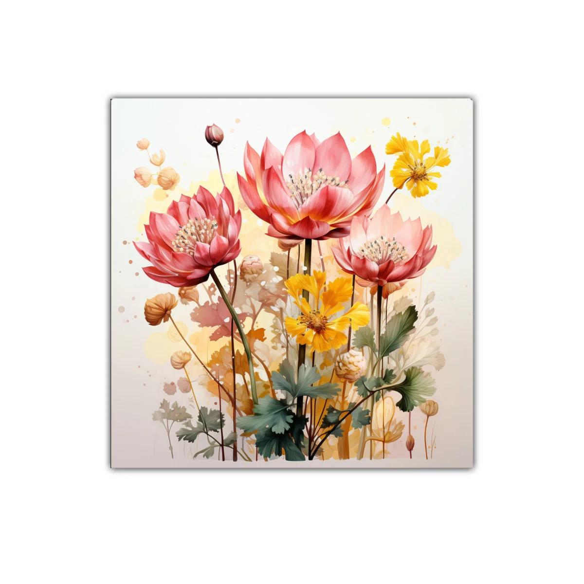 Composición floral vibrante con tonos rosas y amarillos — imagen principal