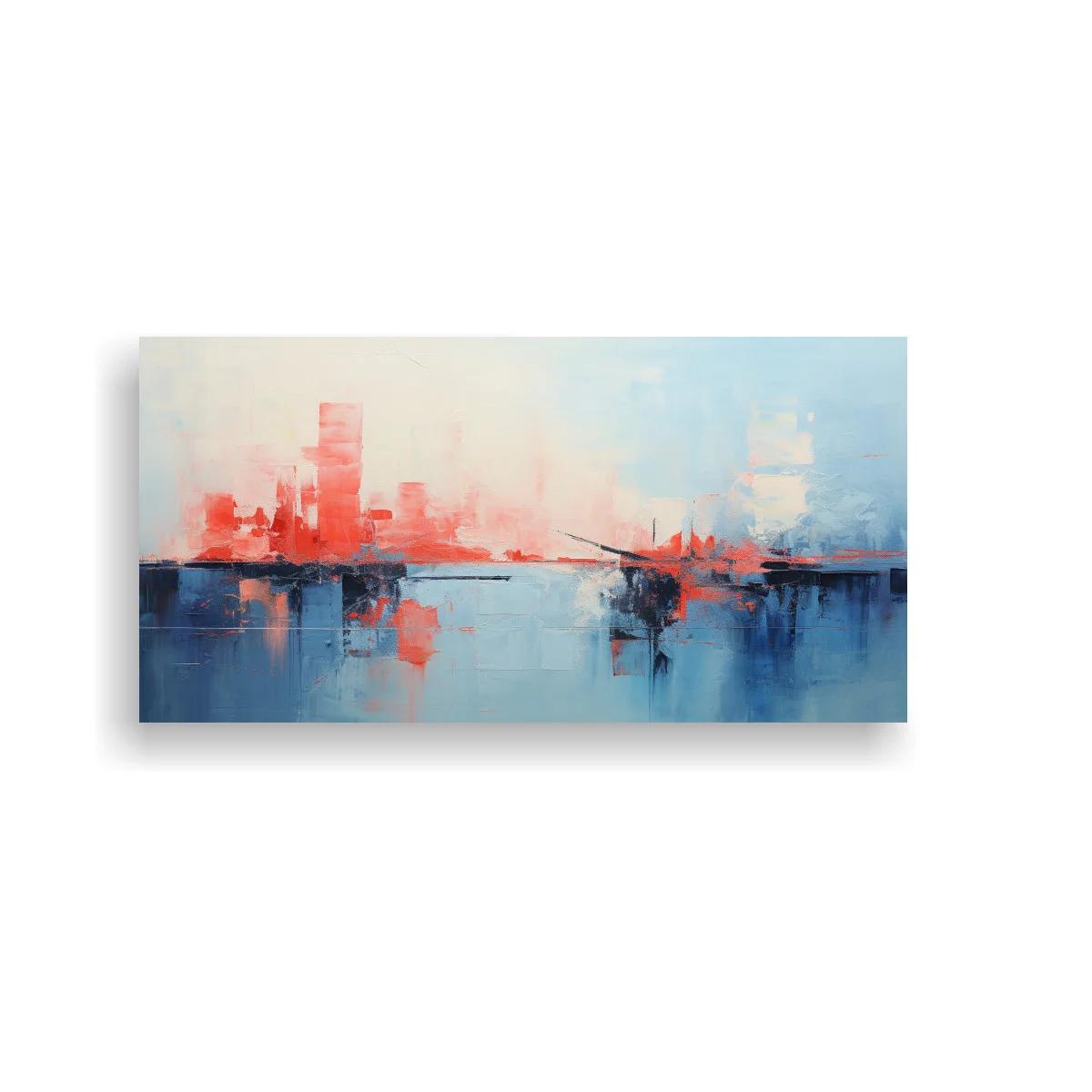 Cuadro paisaje urbano abstracto con reflejos amplios — imagen principal