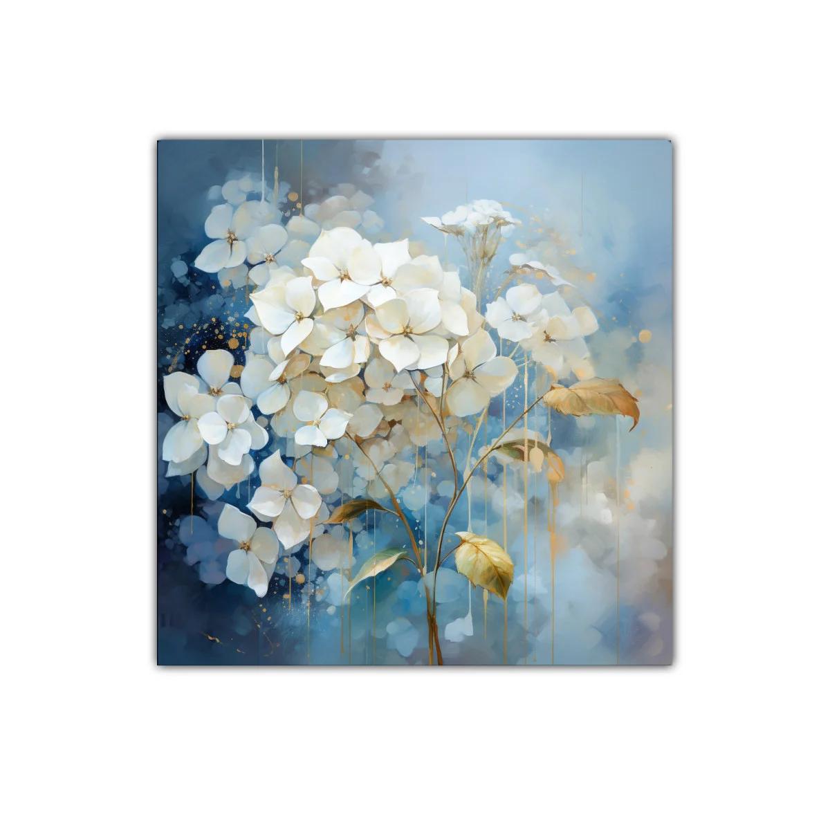 Elegancia floral en tonos azules y dorados — imagen principal
