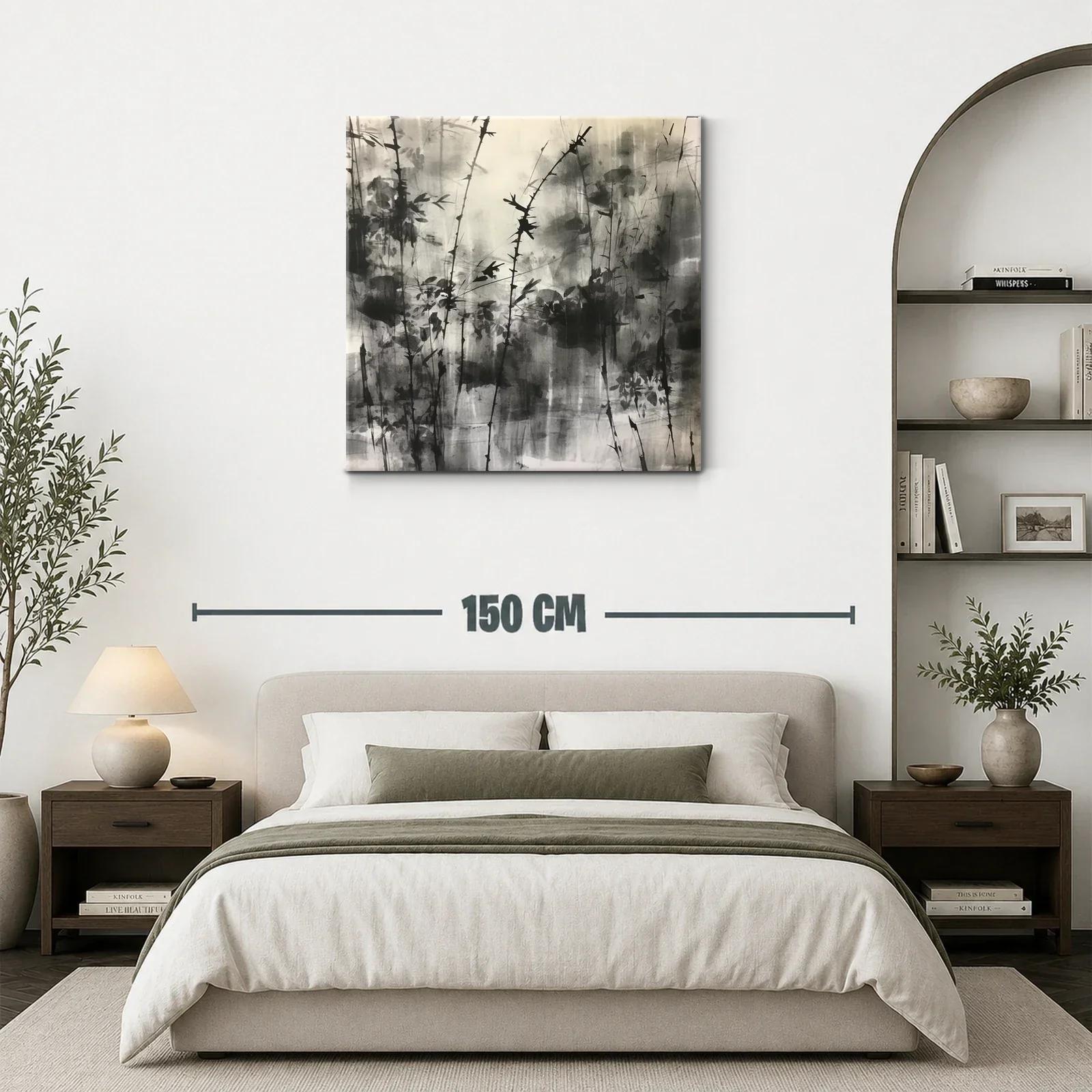 Arte abstracto con ramas en tonos grises y negros — miniatura 3
