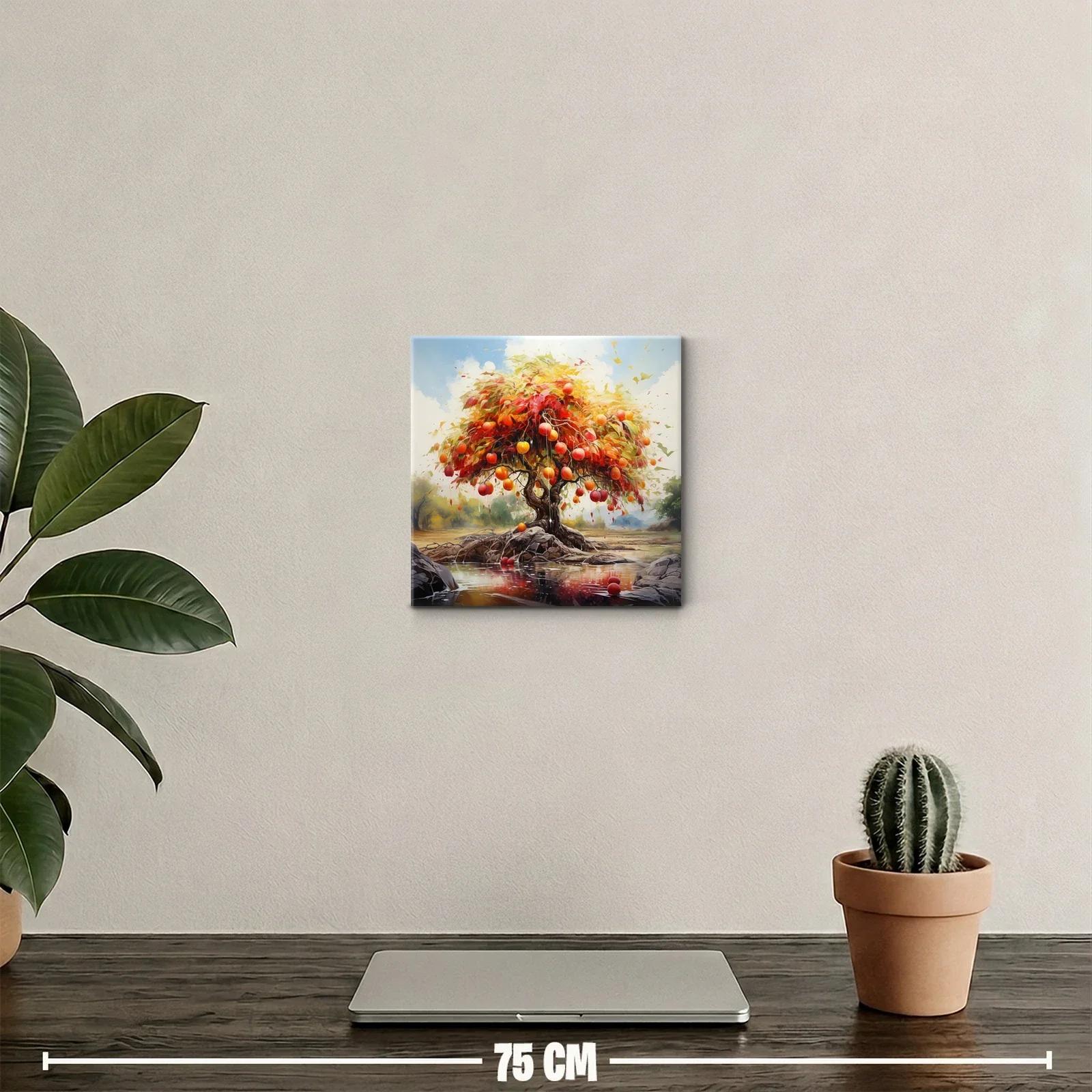 Árbol frutal con tonos cálidos en paisaje sereno — miniatura 2
