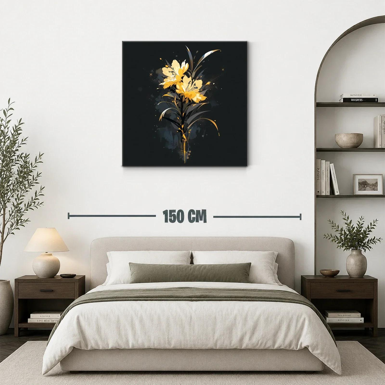 Elegante ramo de flores amarillas sobre fondo oscuro — miniatura 3
