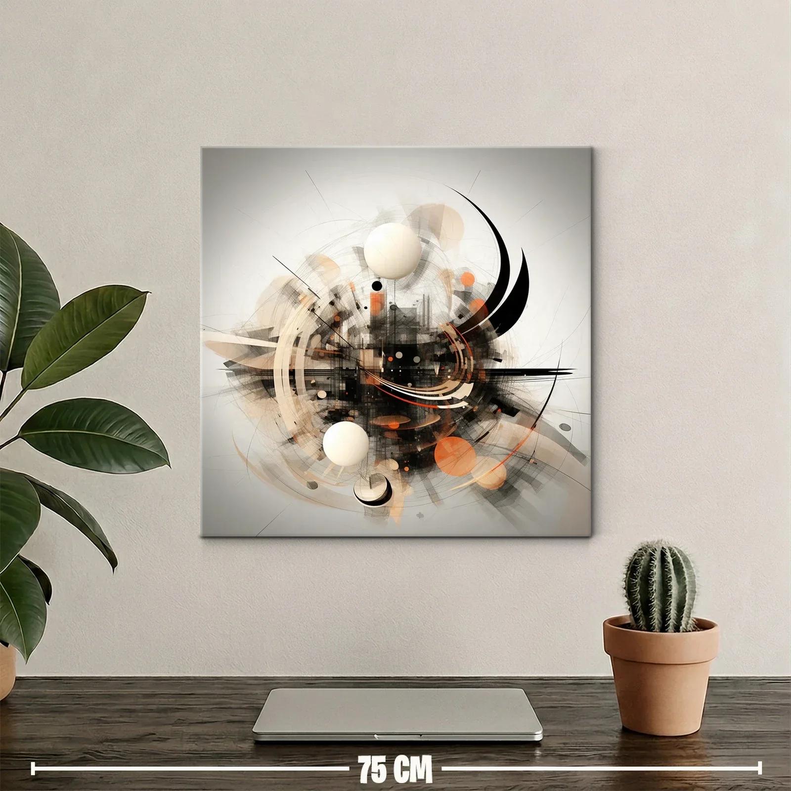Composición abstracta con formas geométricas y líneas dinámicas — miniatura 2