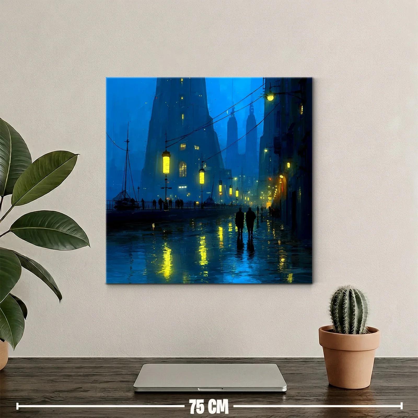Atardecer urbano con luces reflejadas en la lluvia — miniatura 2
