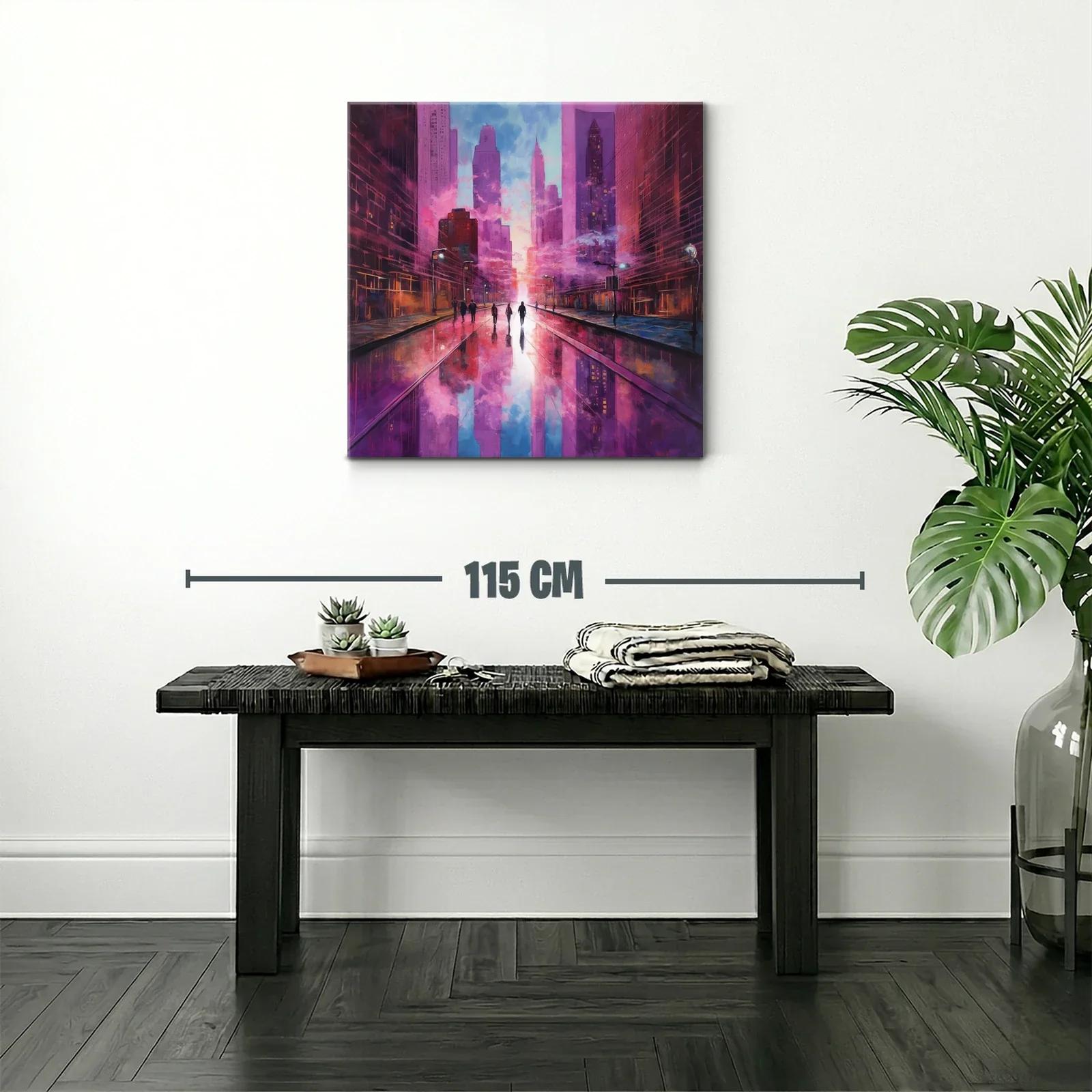 Paisaje urbano al atardecer con reflejos vibrantes — miniatura 2