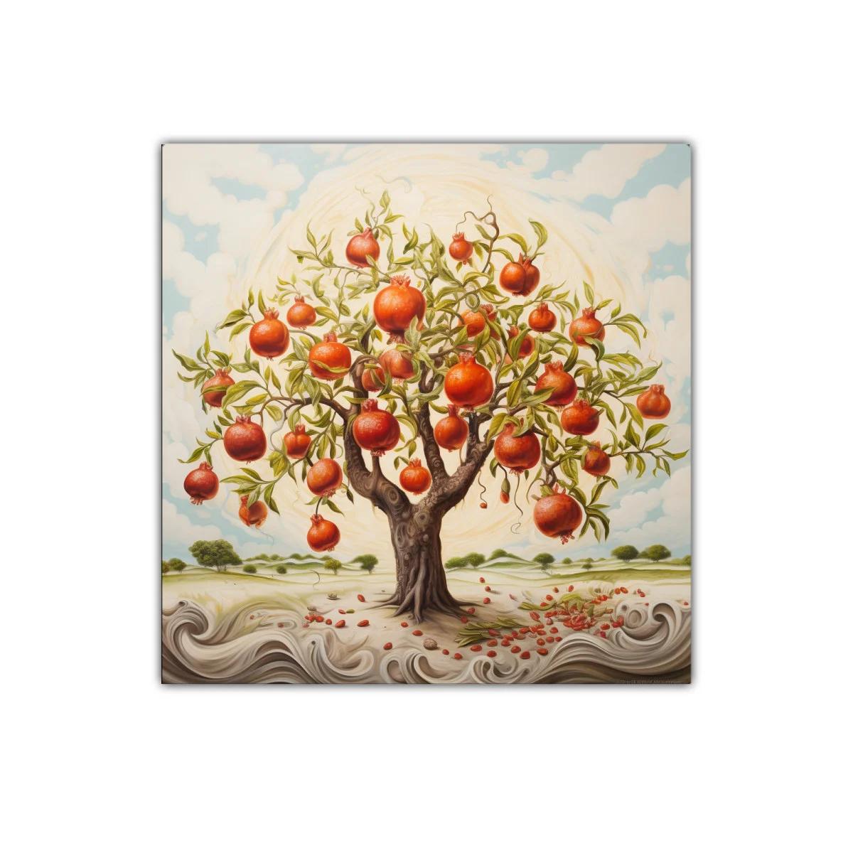 Árbol de granadas en paisaje onírico y vibrante — imagen principal