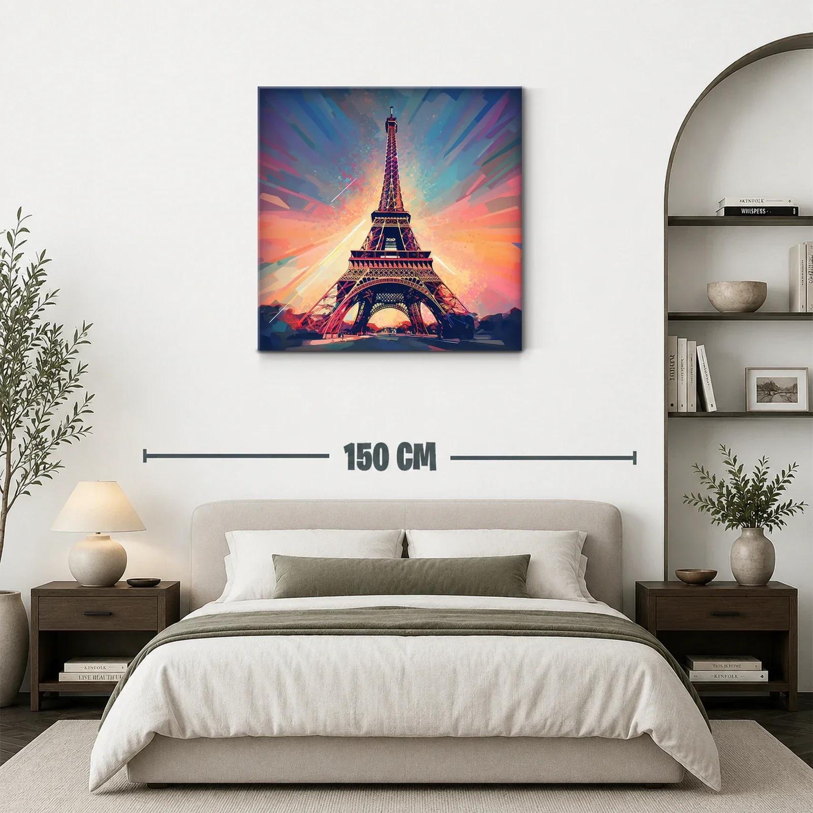 Cuadro Torre Eiffel con vibrantes tonos y luz cálida — miniatura 3