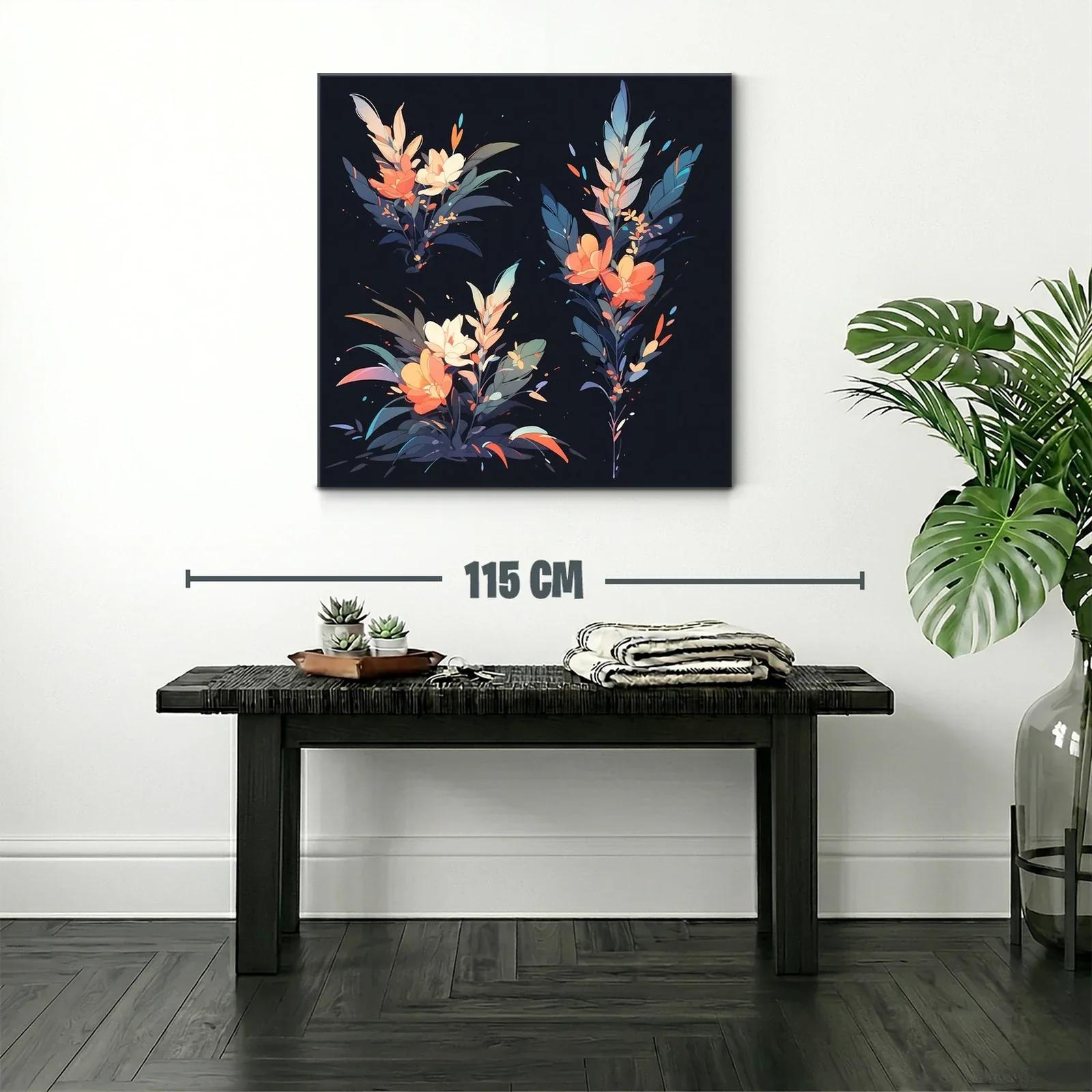 Composición floral moderna con tonos cálidos y fríos contrastantes — miniatura 2