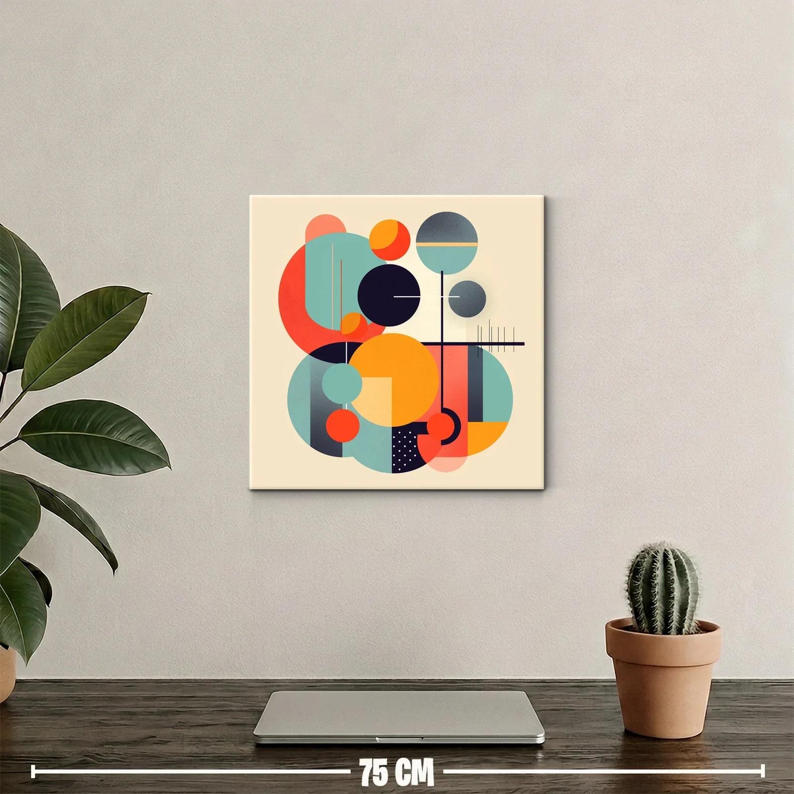 Composición geométrica moderna en tonos cálidos y fríos — miniatura 2