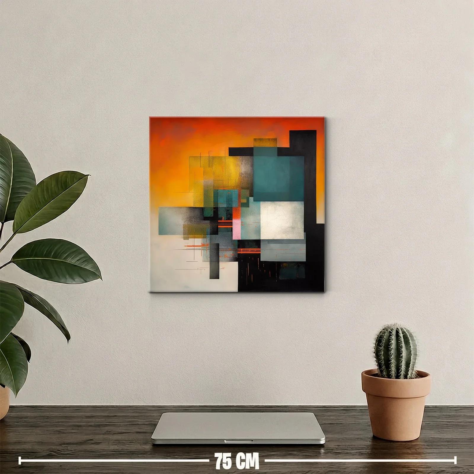 Composición abstracta con tonos cálidos y formas geométricas — miniatura 2
