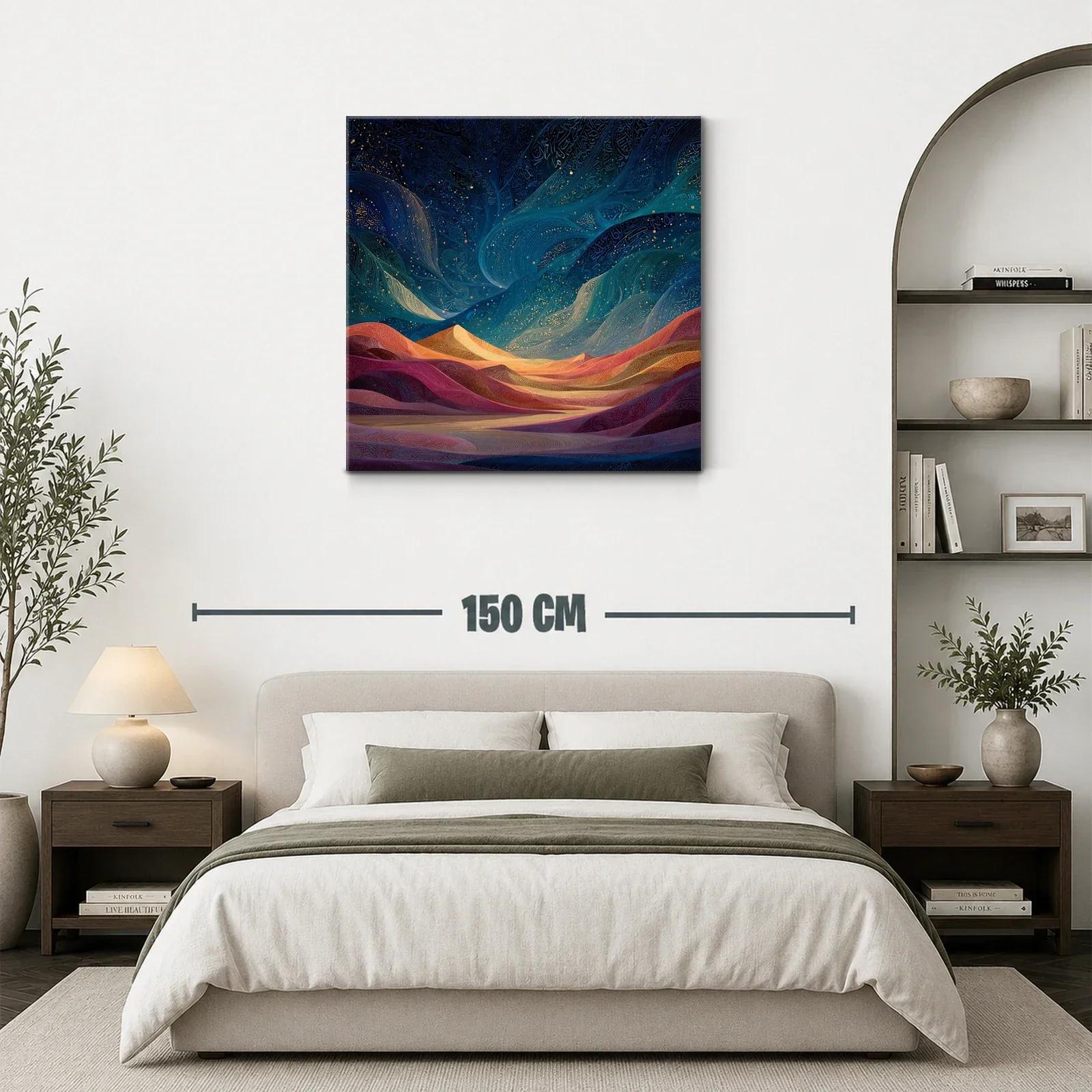Paisaje onírico con montañas y cielo estrellado vibrante — miniatura 3