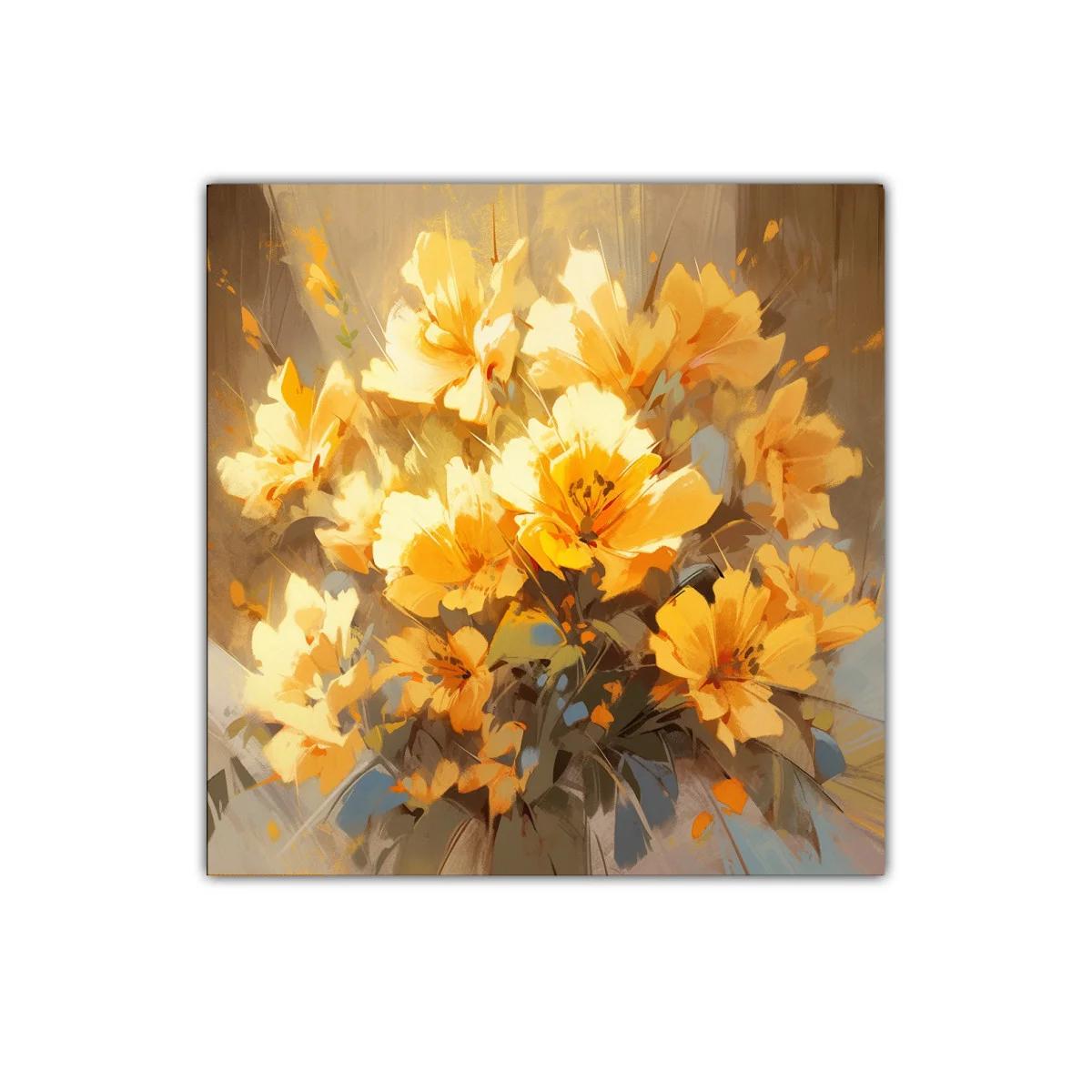 Cuadro con ramo de flores amarillas vibrantes y delicadas — imagen principal