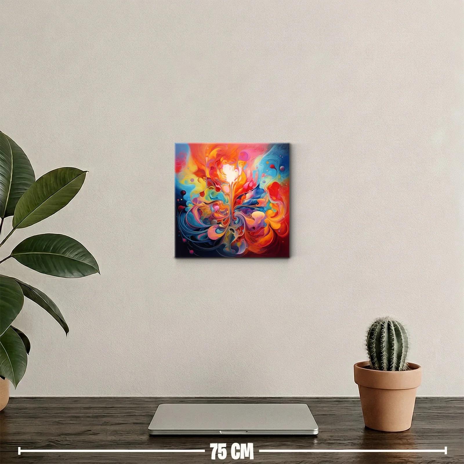 Cuadro abstracto con explosión vibrante de colores — miniatura 2
