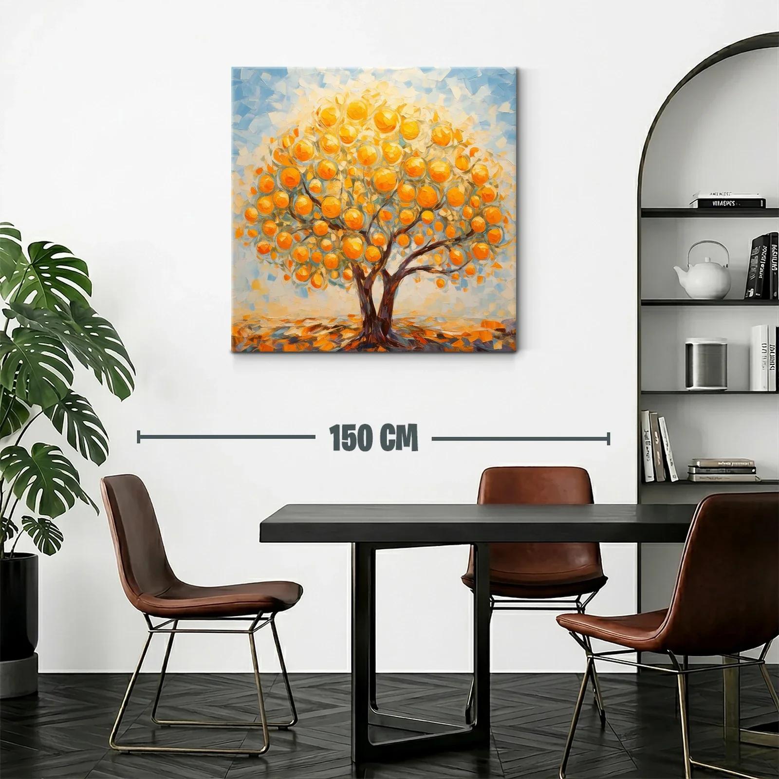 Árbol de naranjas iluminado en tonos cálidos y vibrantes — miniatura 2