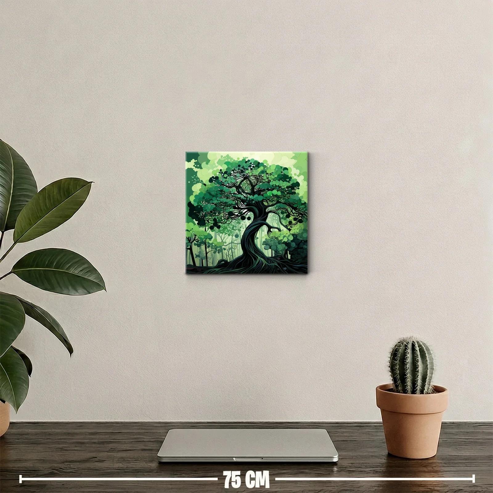 Árbol en Verde con Movimiento y Detalles Abstractos — miniatura 2