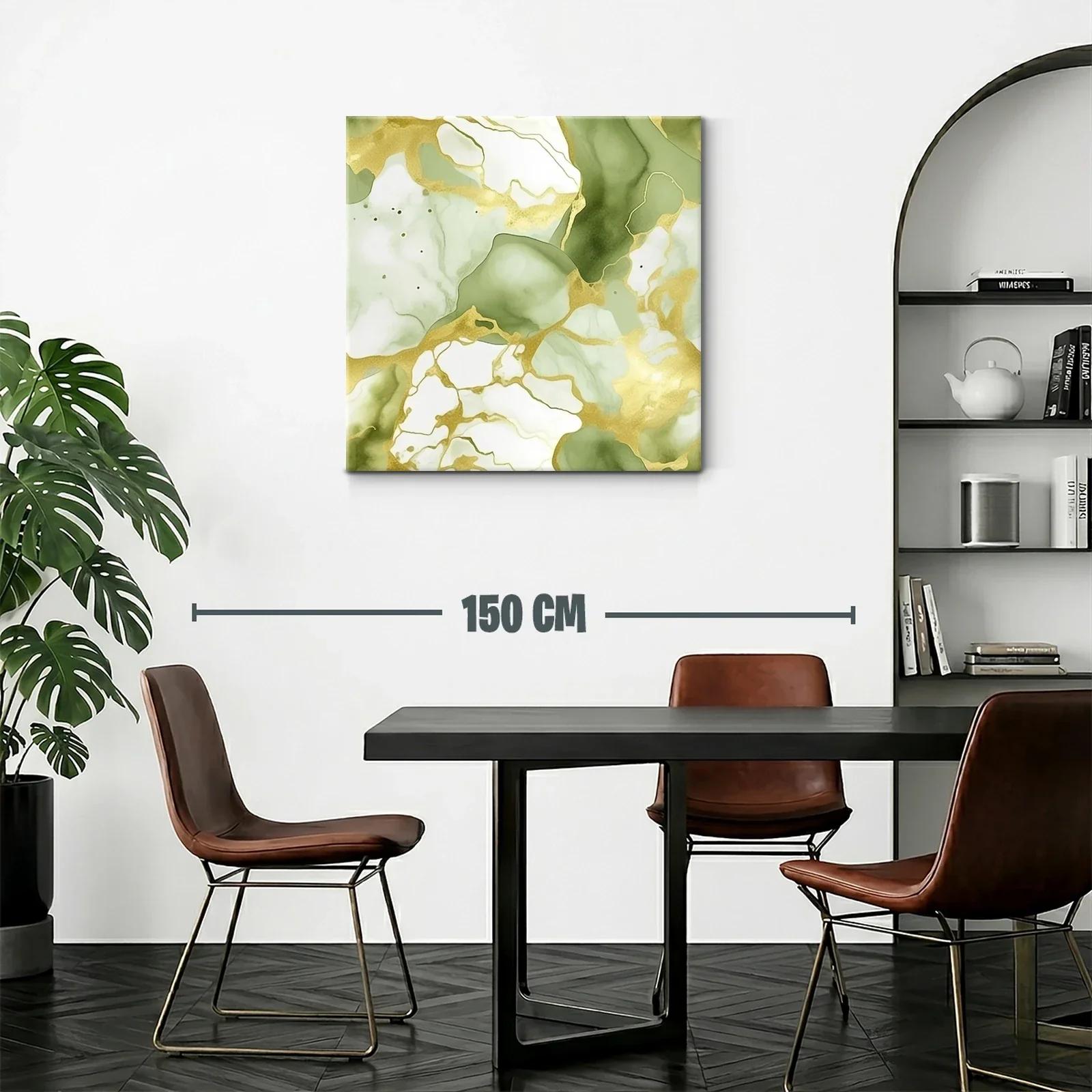Composición abstracta en tonos verdes y dorados elegantes — miniatura 2