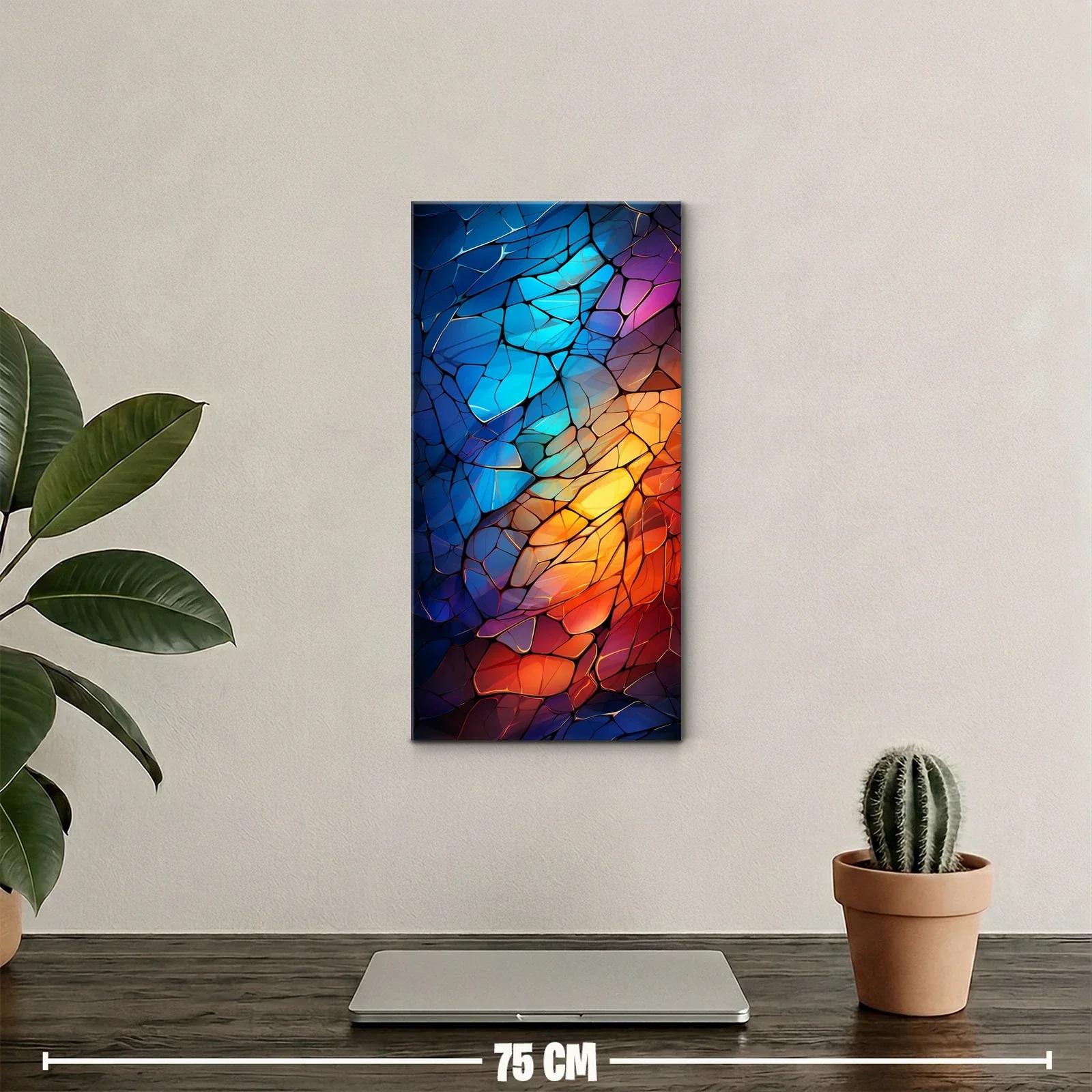 Cuadro vidriera abstracta de colores con piezas irregulares — miniatura 2