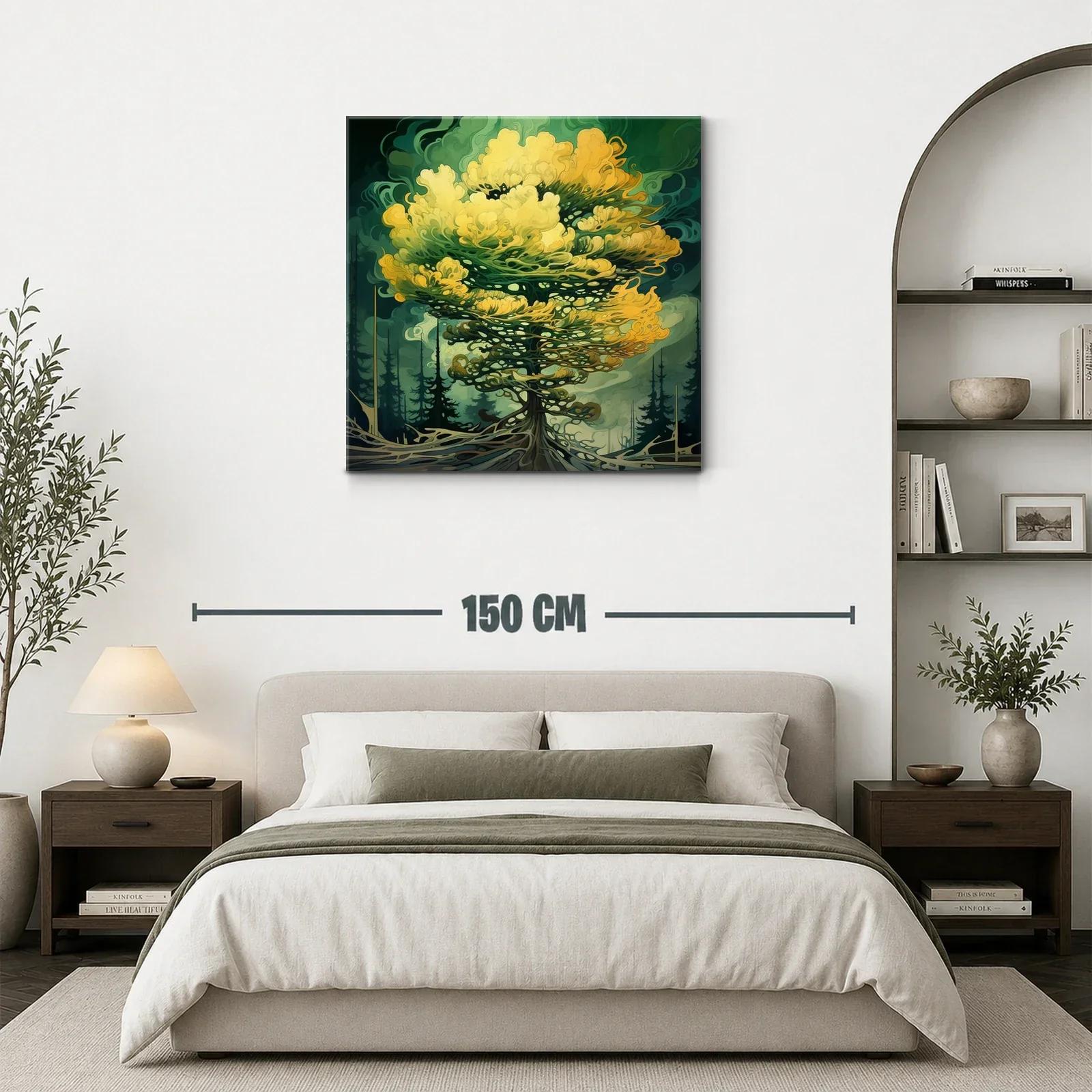 Árbol fantástico con tonos verdes y amarillos vibrantes — miniatura 3