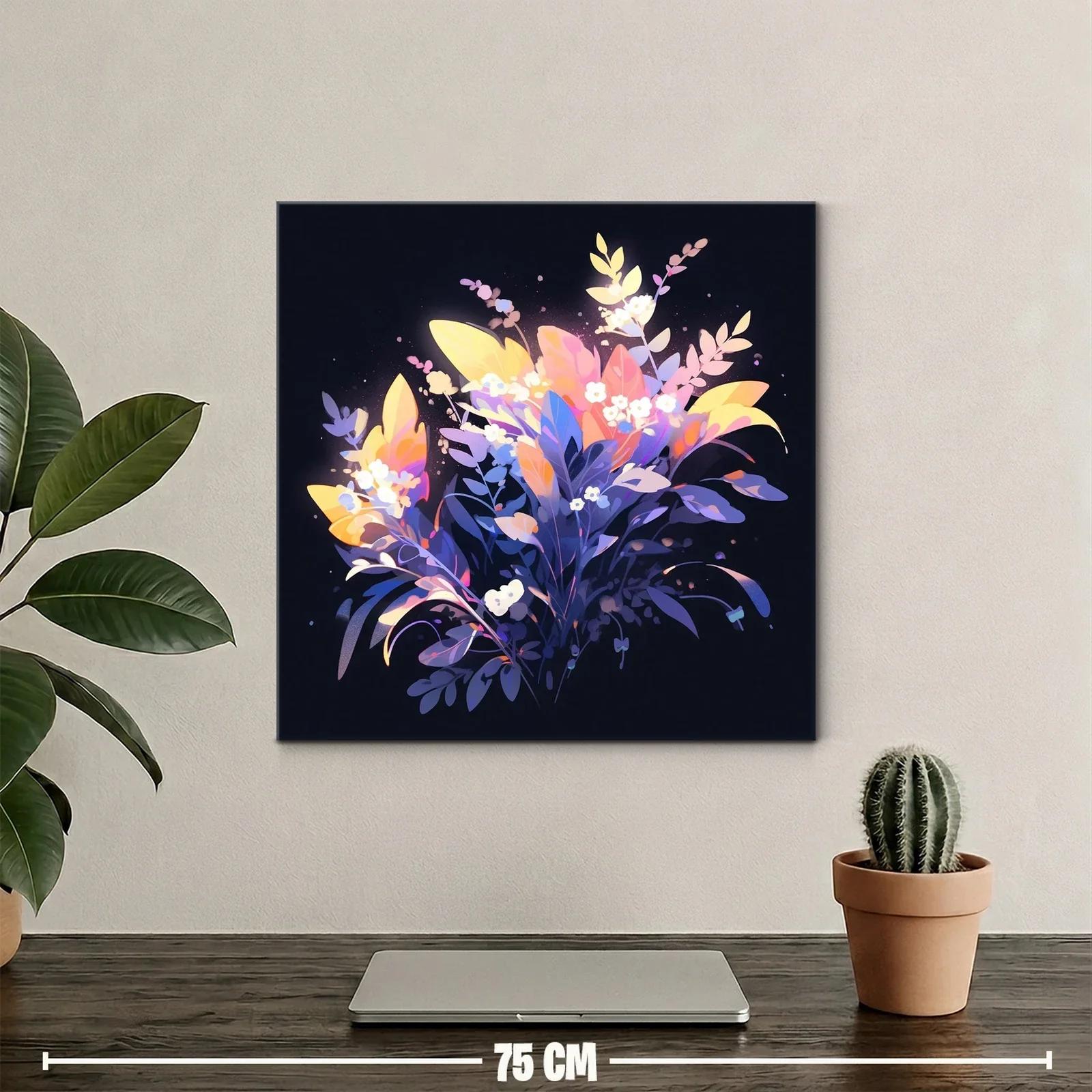 Ramo de flores iluminadas con tonos cálidos y fríos — miniatura 2