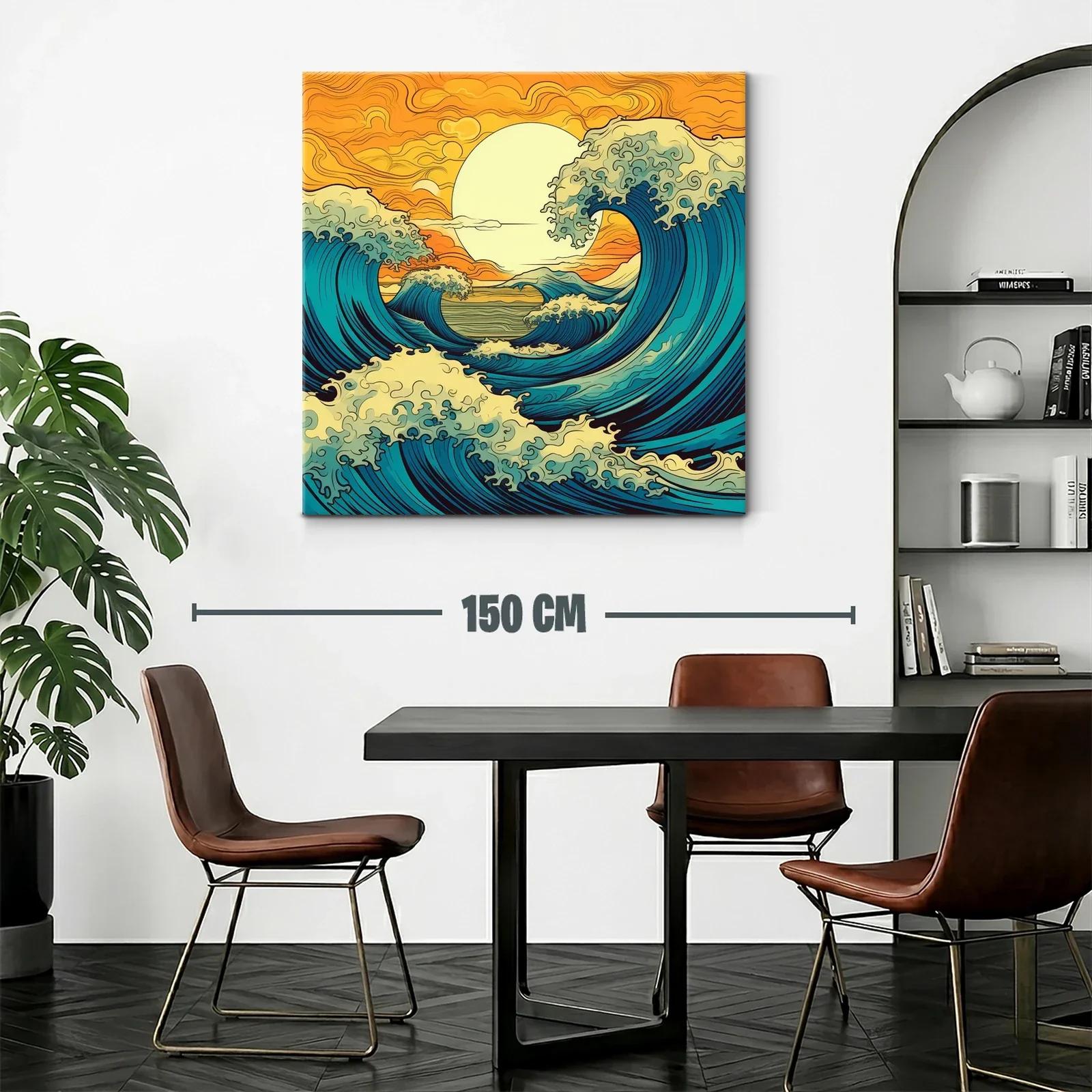 Olas vibrantes bajo un sol dorado en movimiento continuo — miniatura 2