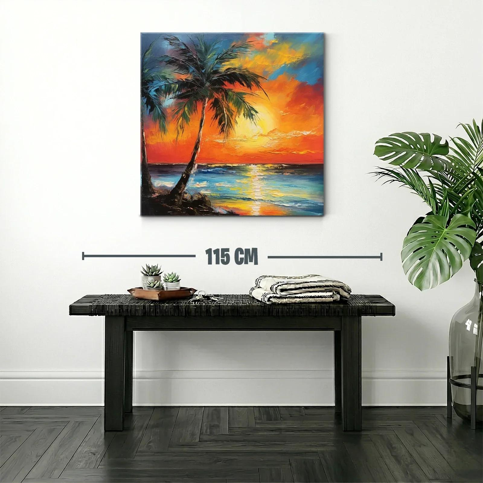 Atardecer tropical con palmeras y mar vibrante — miniatura 2