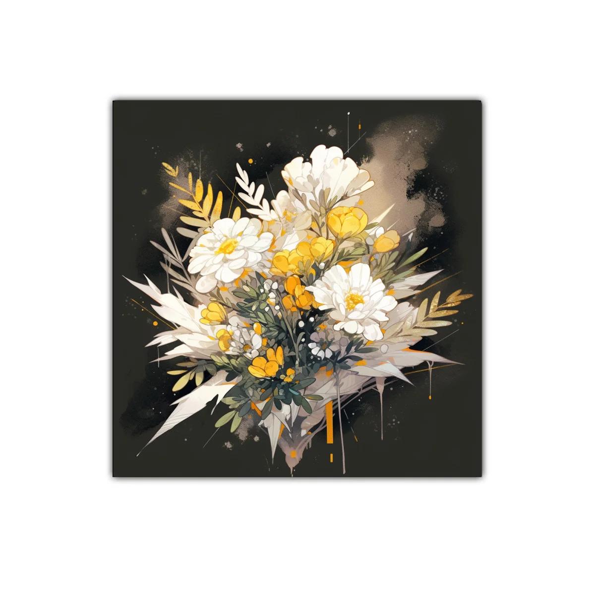 Elegante ramo floral cálido con tonos dorados y blancos — imagen principal