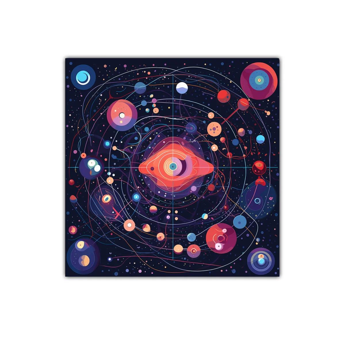 Cuadro abstracción cósmica con formas y orígenes coloridos — imagen principal