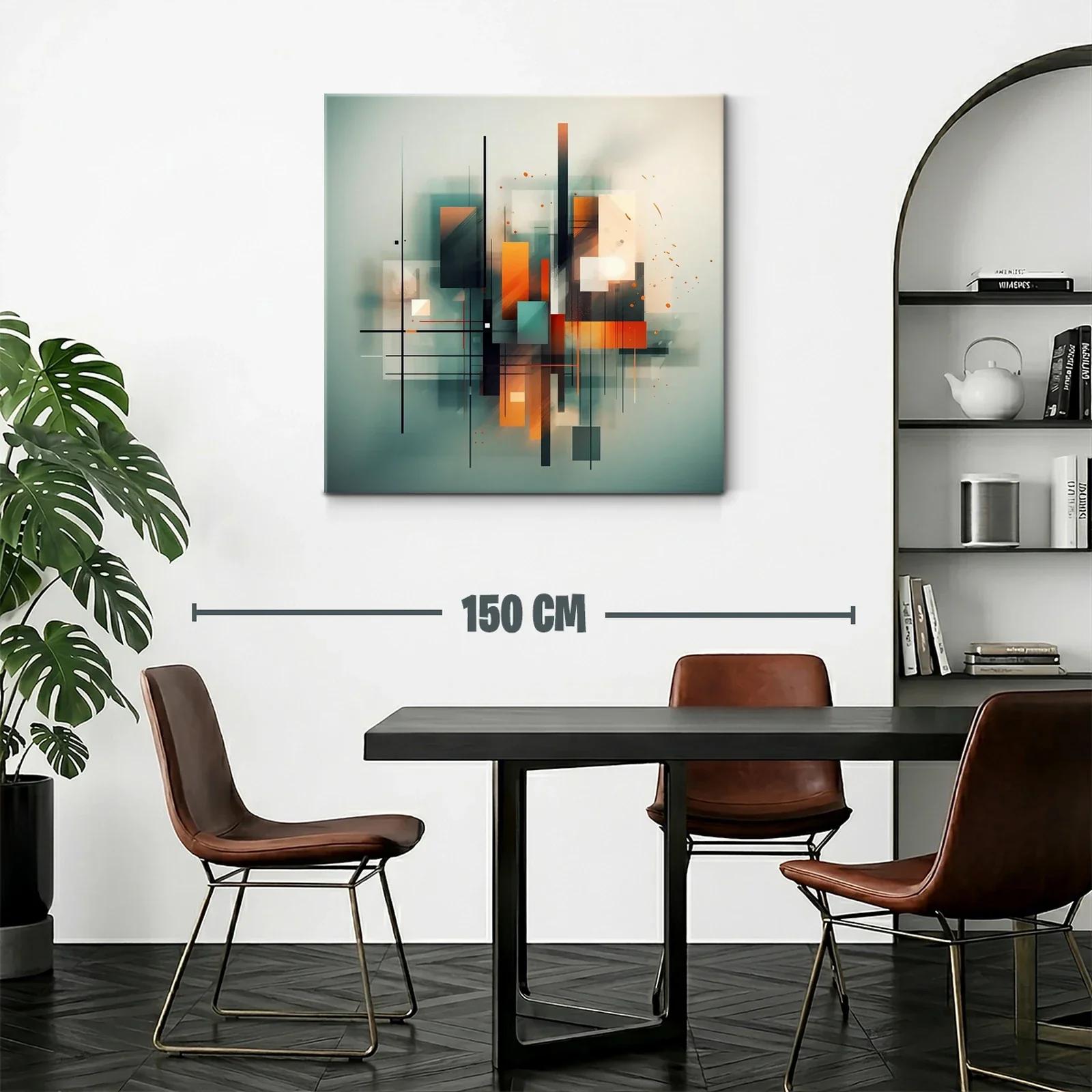 Composición abstracta en tonos cálidos y fríos — miniatura 2