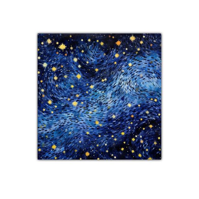 Cuadro con cielo estrellado vibrante y dinámico