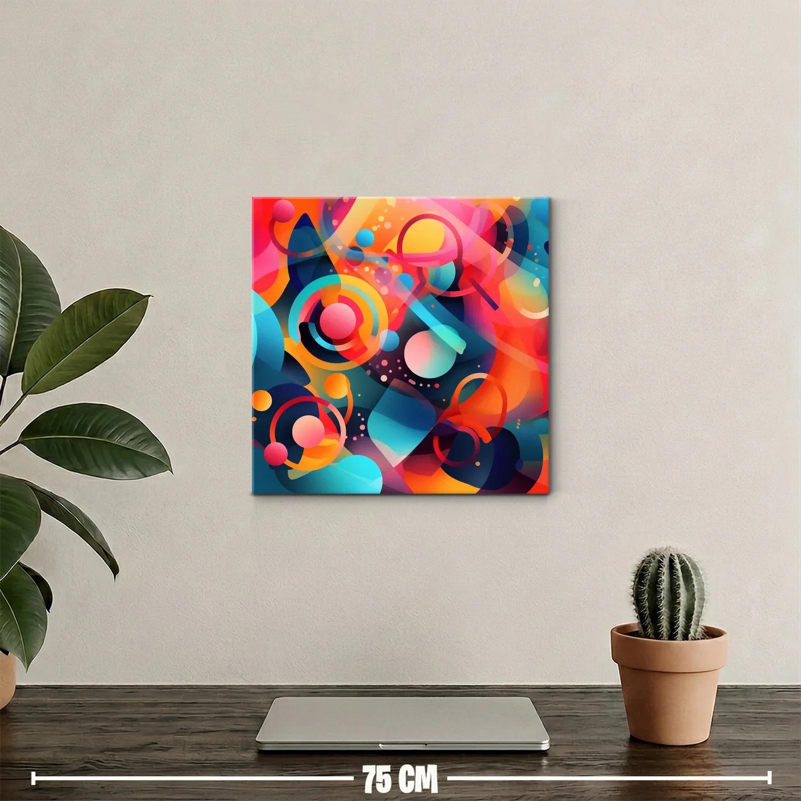 Composición abstracta vibrante con círculos y formas dinámicas — miniatura 2