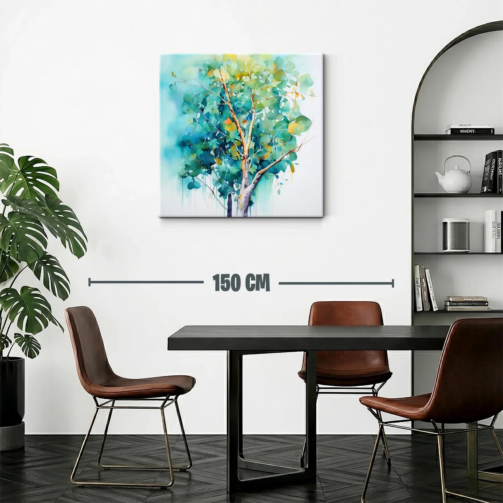 Árbol en acuarela con tonos vibrantes y suaves contrastes — miniatura 2
