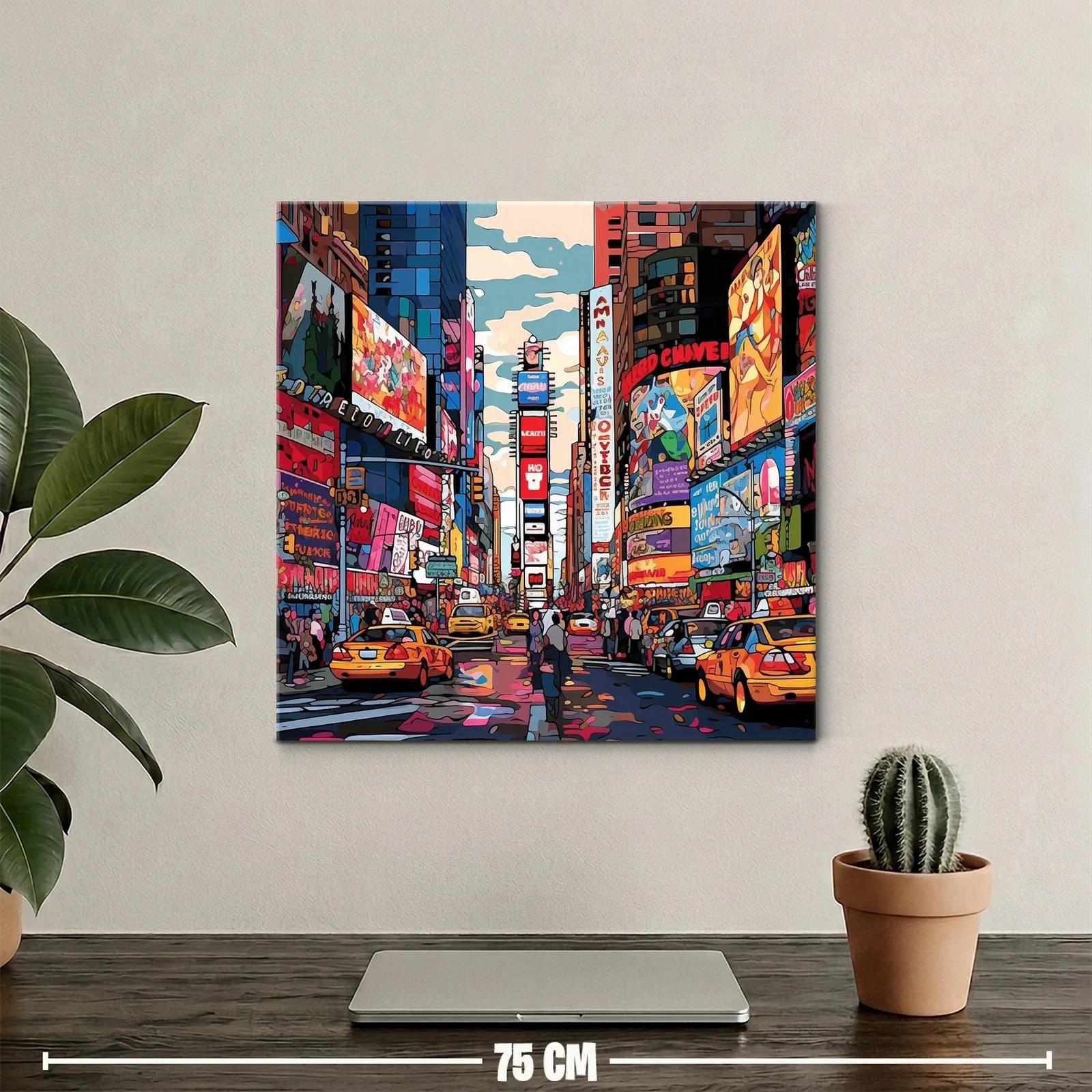 Ciudad vibrante al anochecer con taxis y luces urbanas — miniatura 2