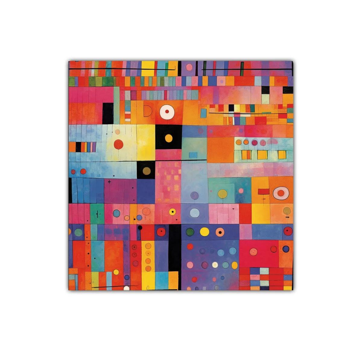 Composición geométrica vibrante llena de color y formas