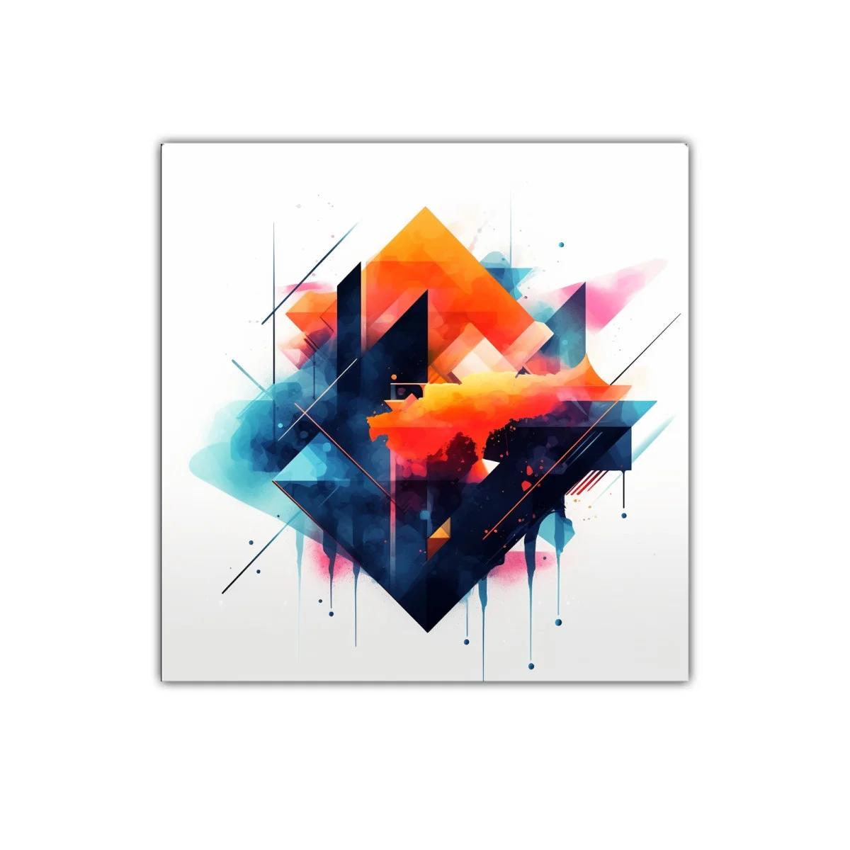 Composición abstracta vibrante con formas geométricas y colores intensos — imagen principal