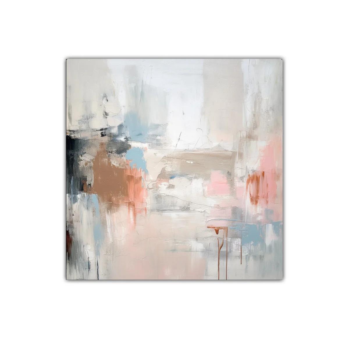 Cuadro abstracto con tonos suaves y cálidos para decoración moderna