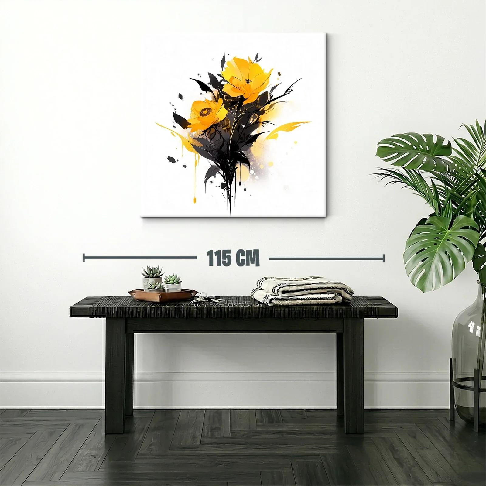 Flores amarillas con contrastes oscuros y estilo moderno — miniatura 2
