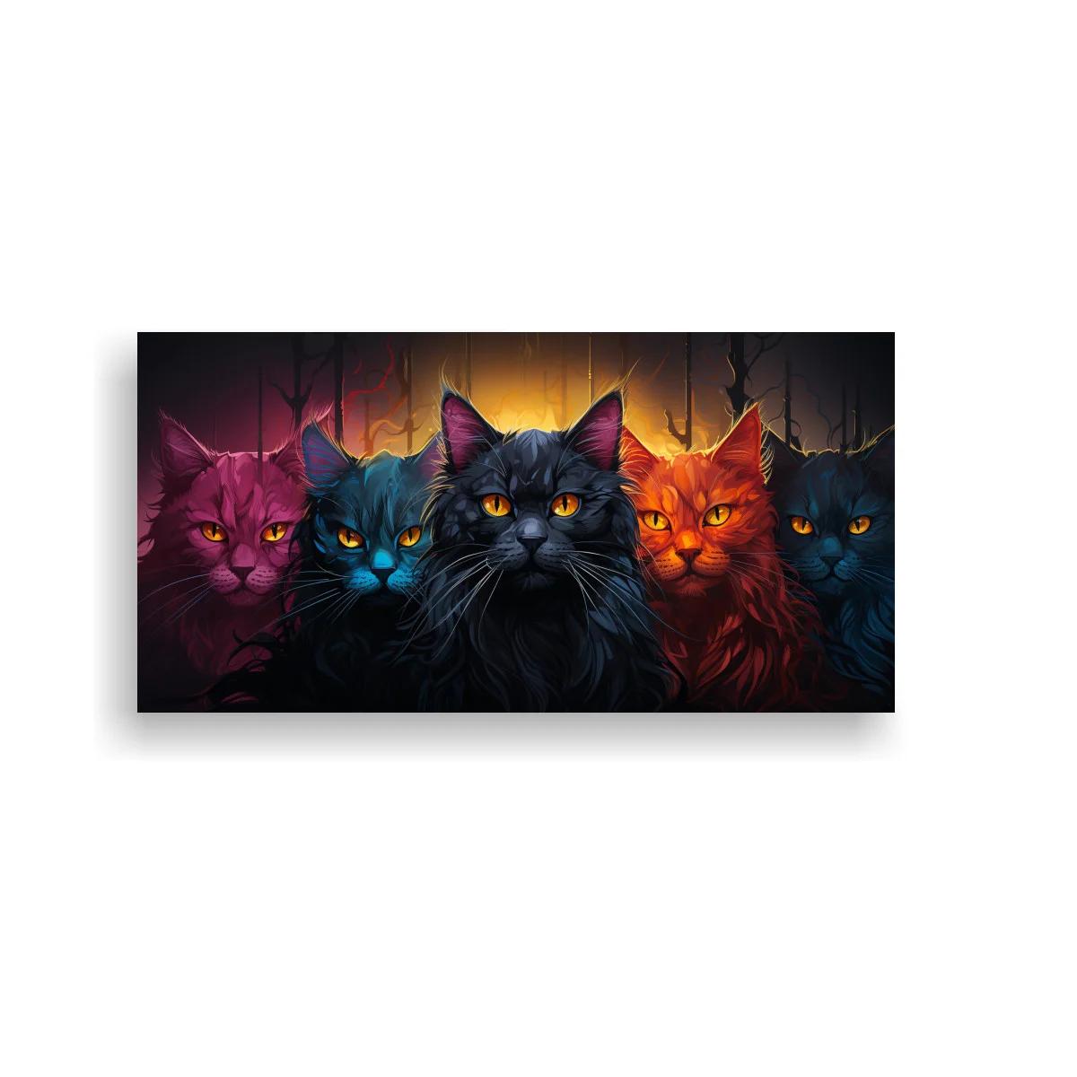 Cuadro grupo de gatos de ojos brillantes