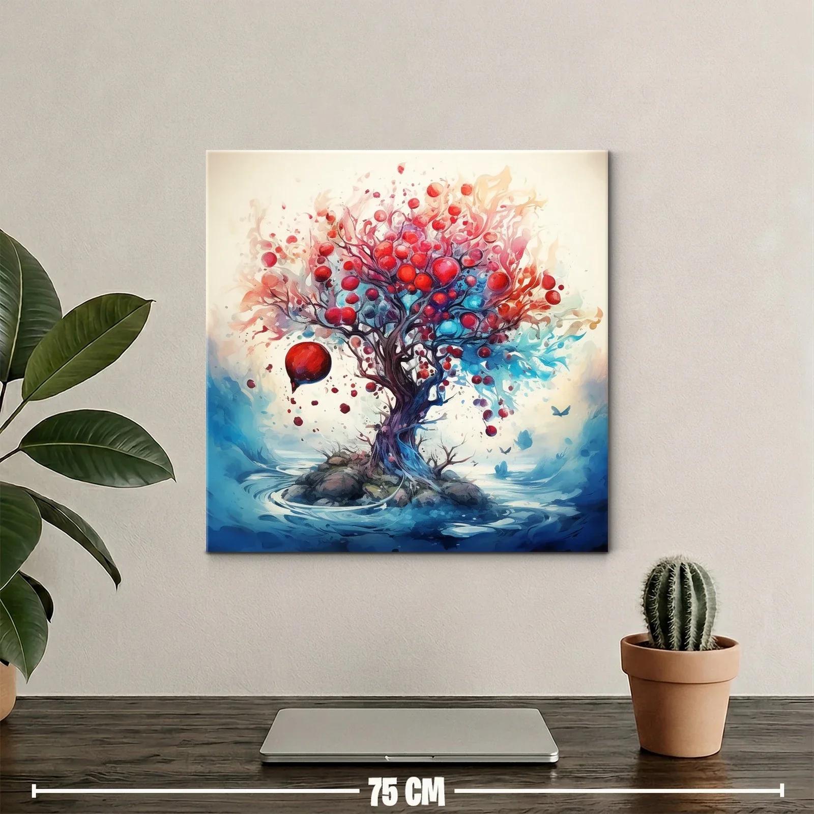 Árbol de frutos rojos con paisaje onírico y acuático — miniatura 2