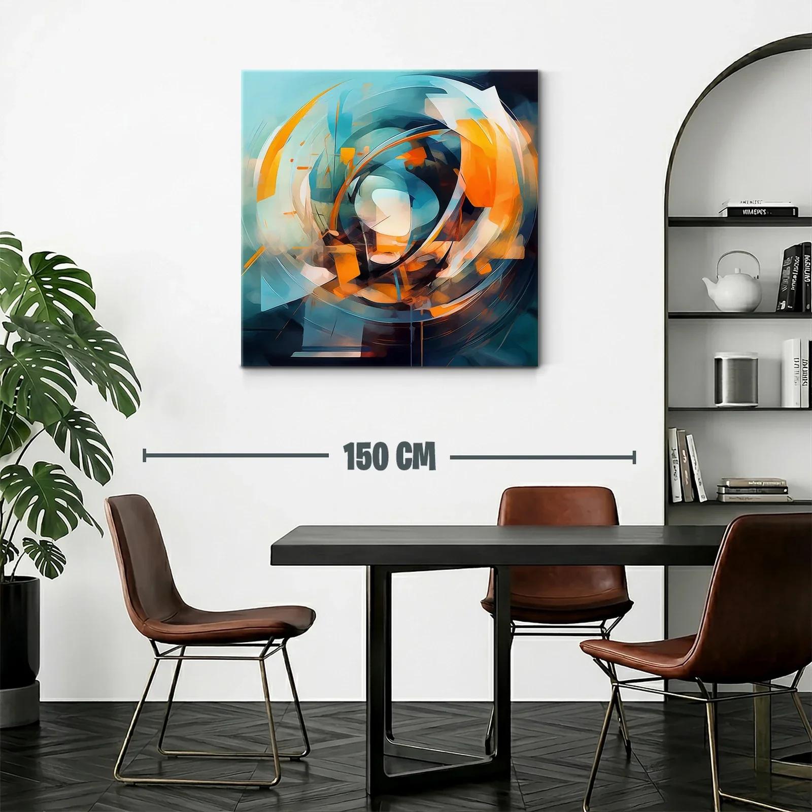 Composición abstracta en tonos naranja y azul vibrante — miniatura 2