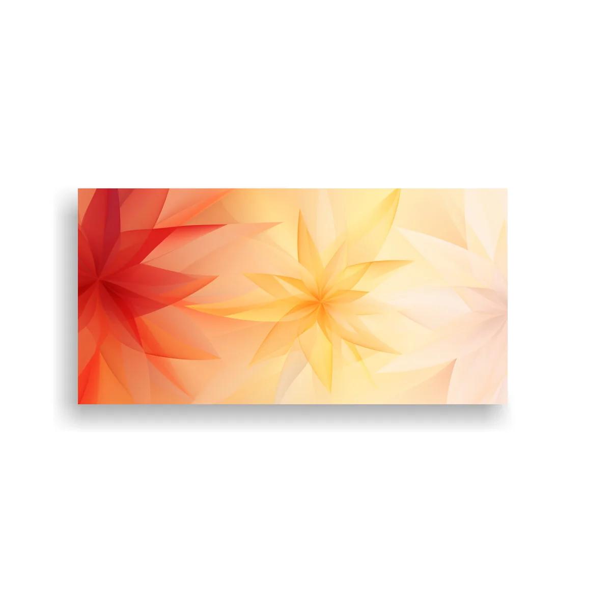 Cuadro flores abstractas superpuestas en tonos cálidos — imagen principal
